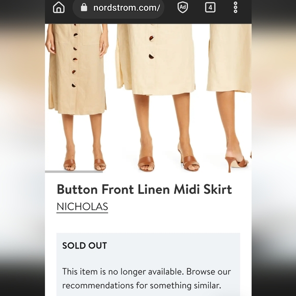 NICHOLAS 100% linen midi skirt - Picture 12 of 12